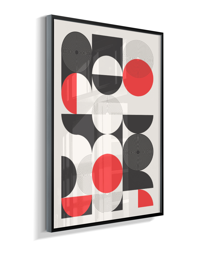 Quadro Decorativo Bauhaus Geometry – Optical Red