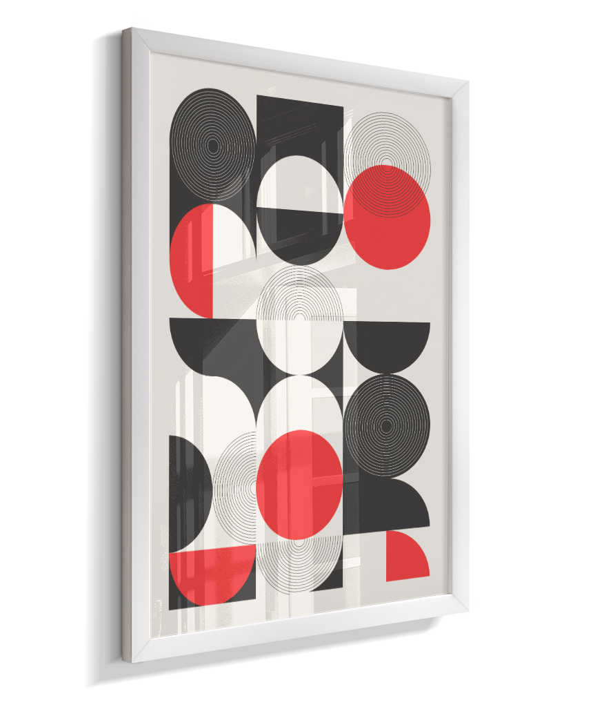 Quadro Decorativo Bauhaus Geometry – Optical Red