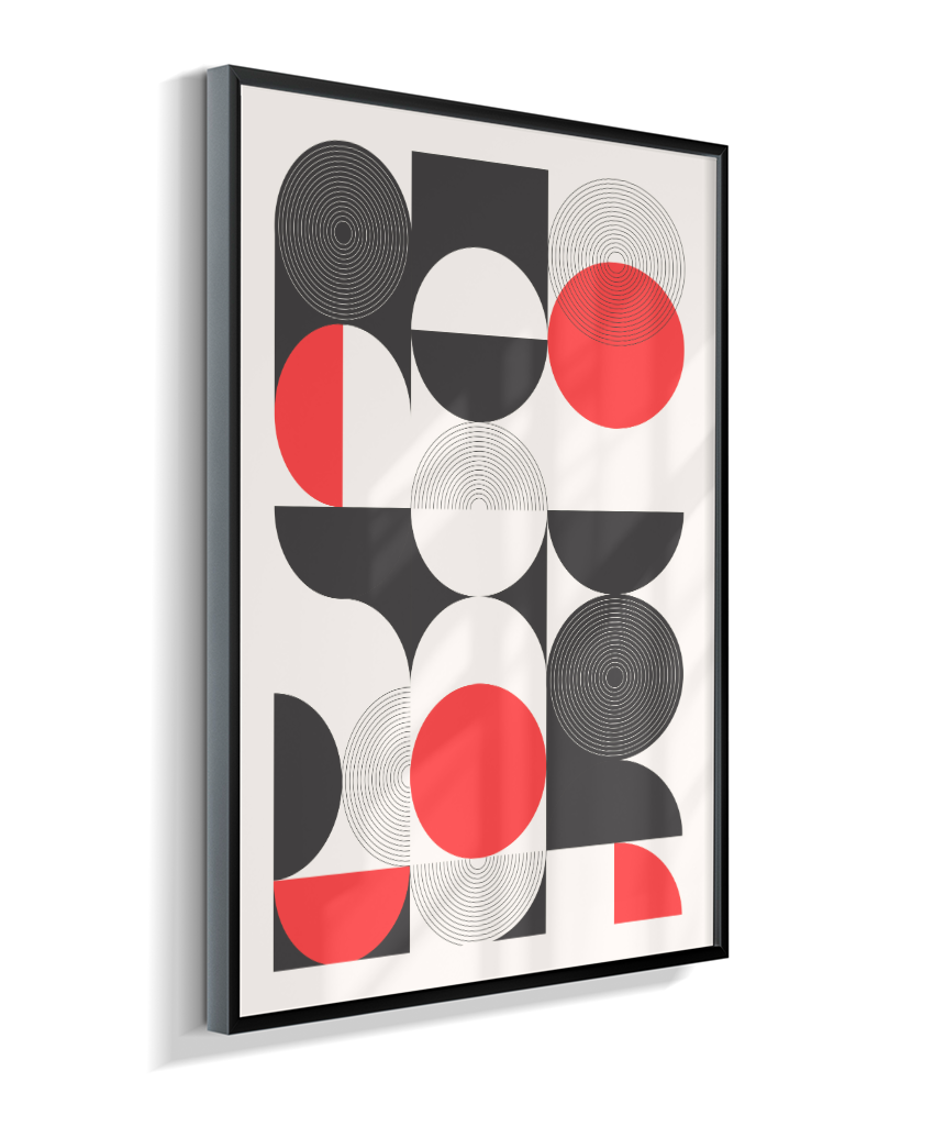 Quadro Decorativo Bauhaus Geometry – Optical Red
