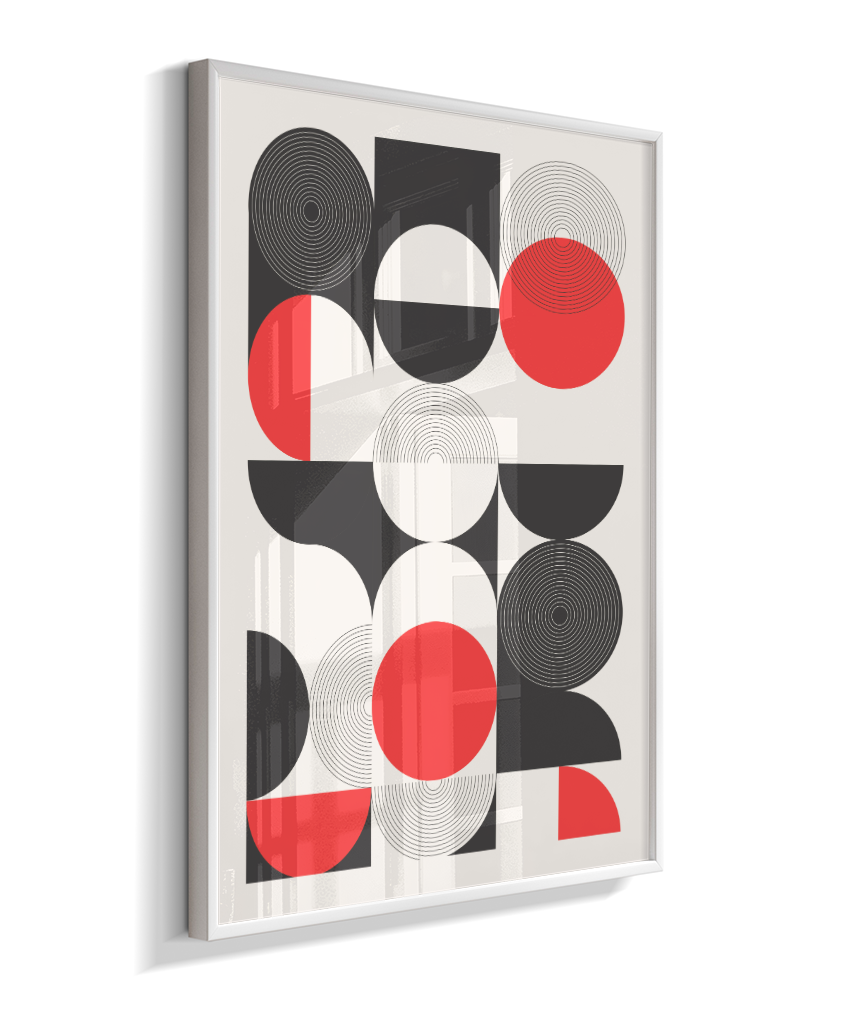 Quadro Decorativo Bauhaus Geometry – Optical Red