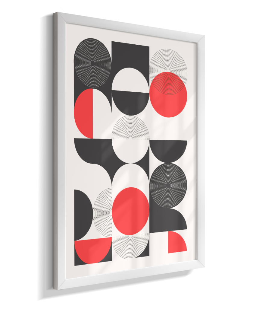 Quadro Decorativo Bauhaus Geometry – Optical Red