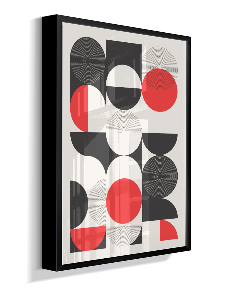 Quadro Decorativo Bauhaus Geometry – Optical Red