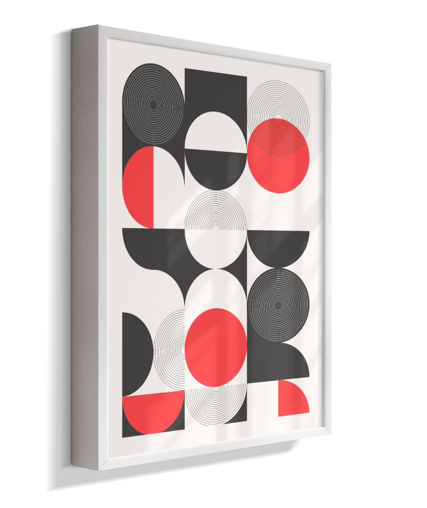 Quadro Decorativo Bauhaus Geometry – Optical Red