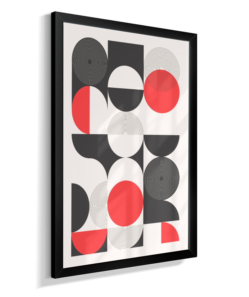 Quadro Decorativo Bauhaus Geometry – Optical Red