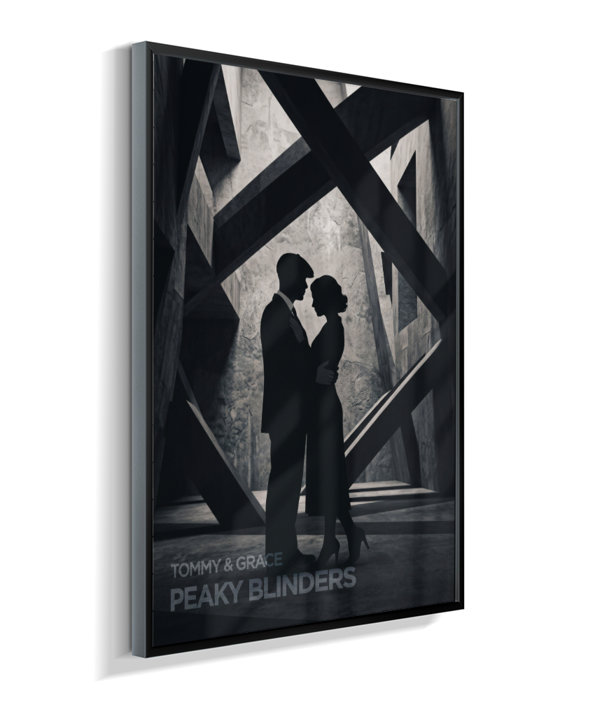 Quadro Decorativo Peaky Blinders Tommy e Grace Silhueta Poster