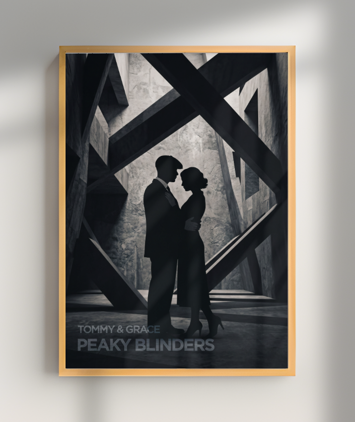Quadro Decorativo Peaky Blinders Tommy e Grace Silhueta Poster