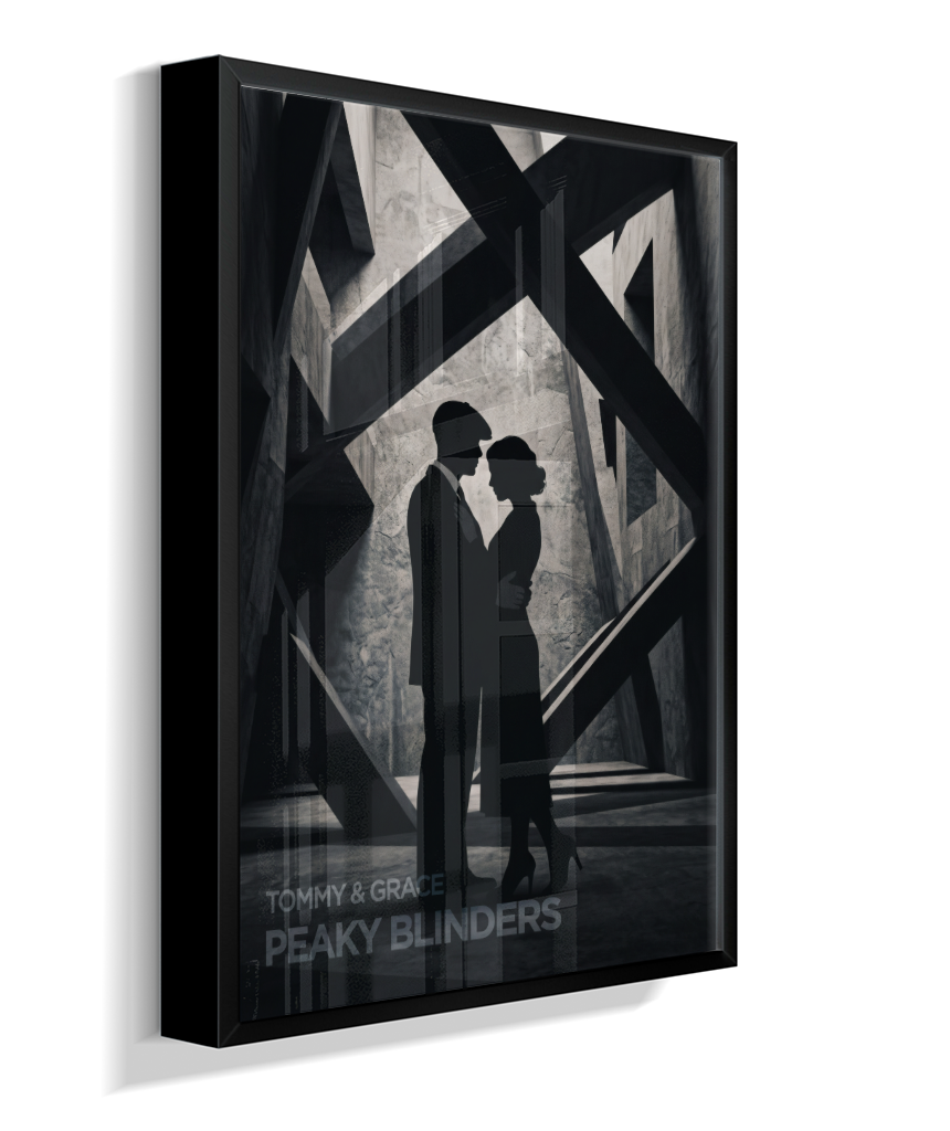 Quadro Decorativo Peaky Blinders Tommy e Grace Silhueta Poster