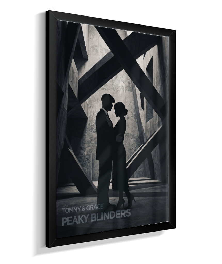 Quadro Decorativo Peaky Blinders Tommy e Grace Silhueta Poster