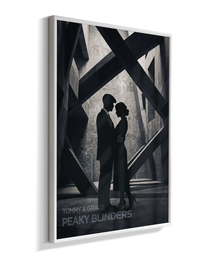 Quadro Decorativo Peaky Blinders Tommy e Grace Silhueta Poster