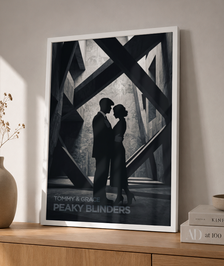 Quadro Decorativo Peaky Blinders Tommy e Grace Silhueta Poster