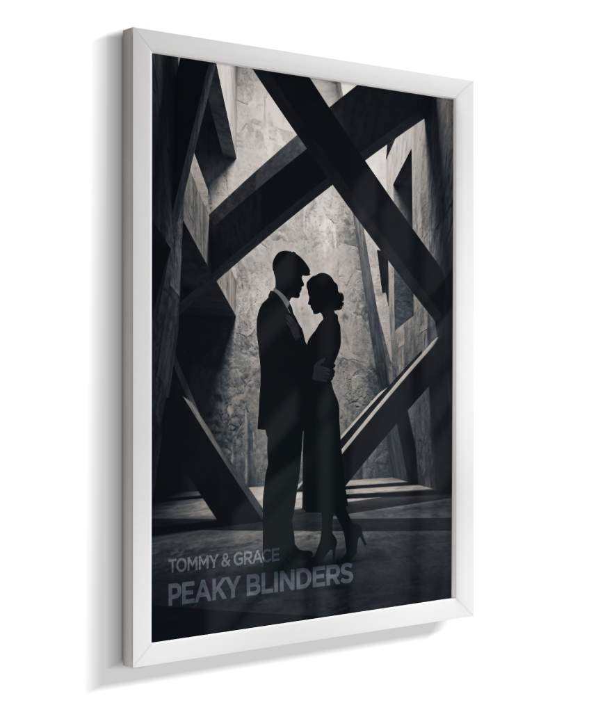 Quadro Decorativo Peaky Blinders Tommy e Grace Silhueta Poster