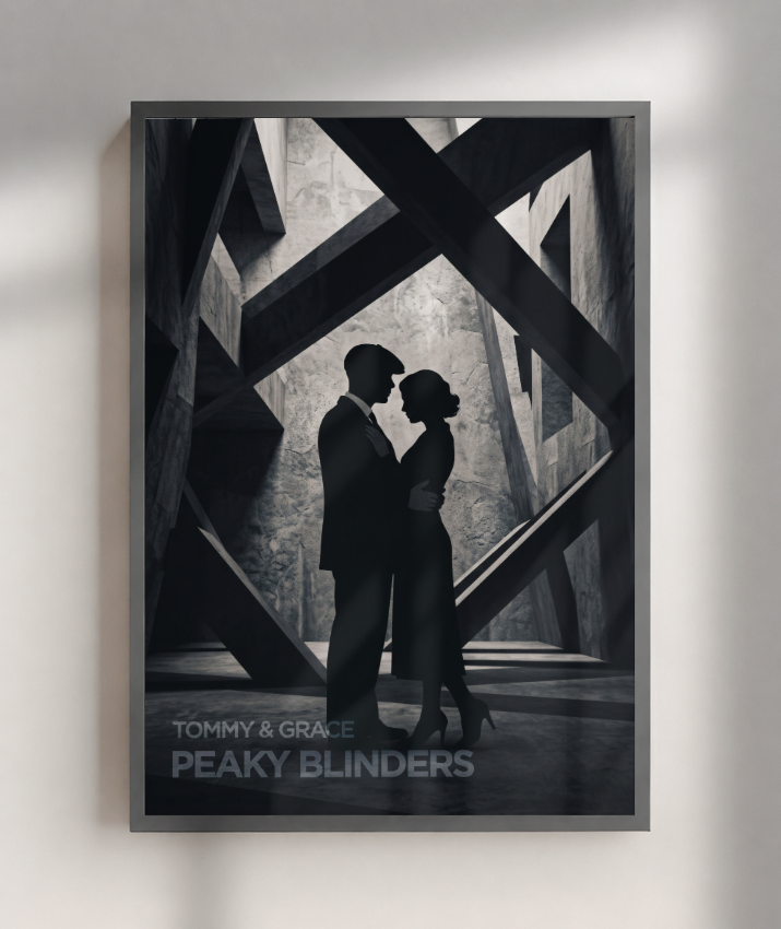 Quadro Decorativo Peaky Blinders Tommy e Grace Silhueta Poster