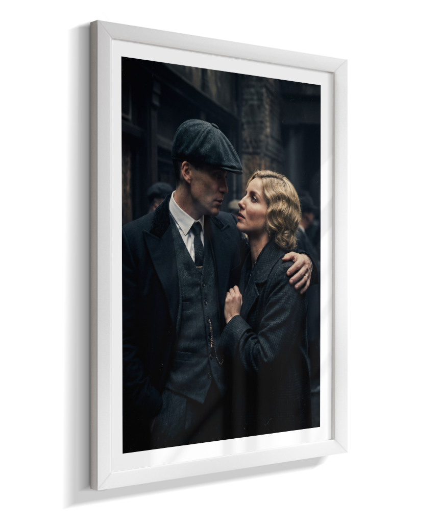 Quadro Decorativo Peaky Blinders Tommy e Grace Abraço Poster