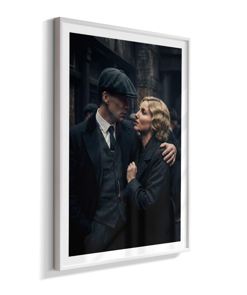 Quadro Decorativo Peaky Blinders Tommy e Grace Abraço Poster