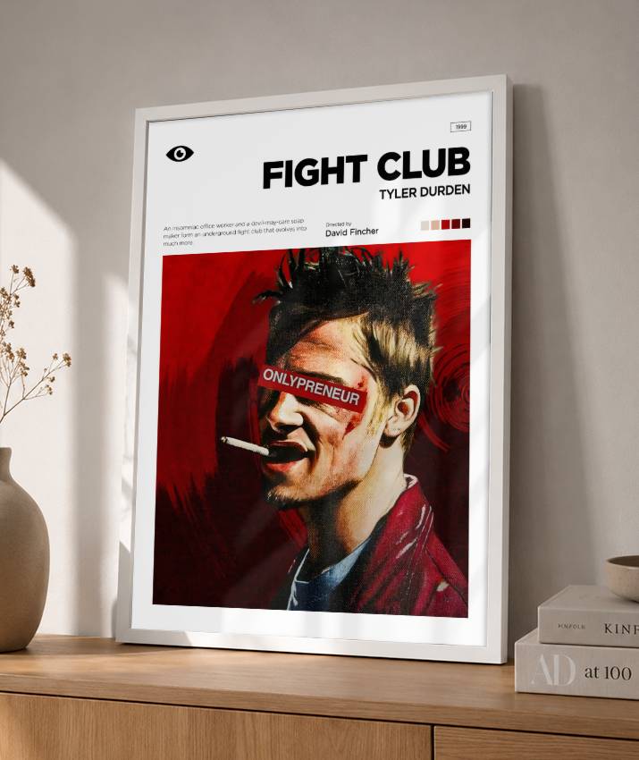 Quadro Decorativo Fight Club Clube da Luta - Poster Minimalista Tyler Durden