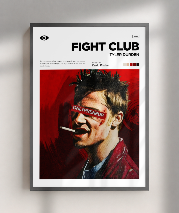 Quadro Decorativo Fight Club Clube da Luta - Poster Minimalista Tyler Durden