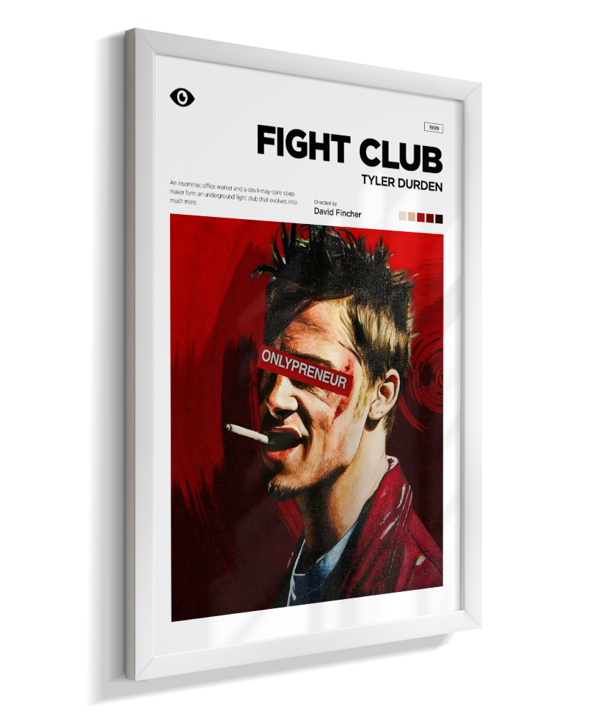 Quadro Decorativo Fight Club Clube da Luta - Poster Minimalista Tyler Durden