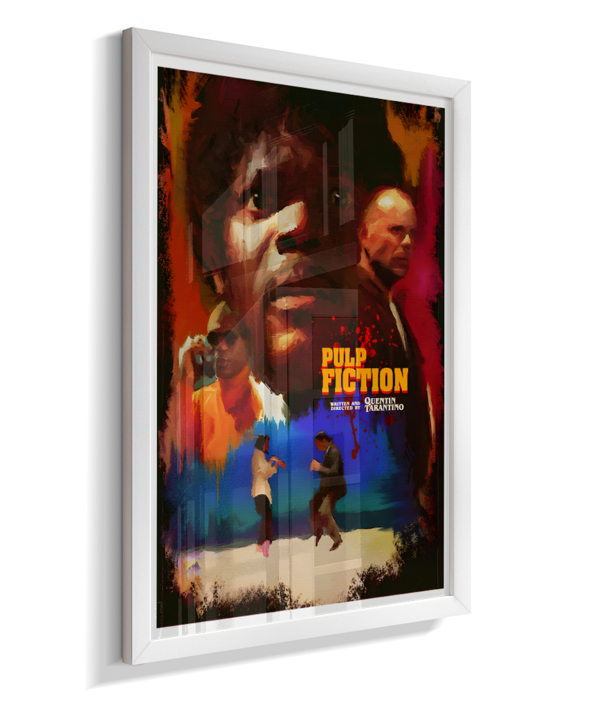 Quadro Decorativo Pulp Fiction Colagem Neón