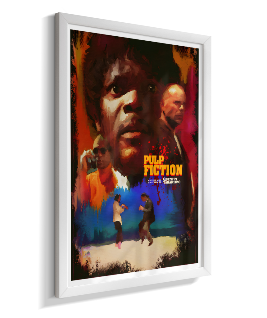 Quadro Decorativo Pulp Fiction Colagem Neón