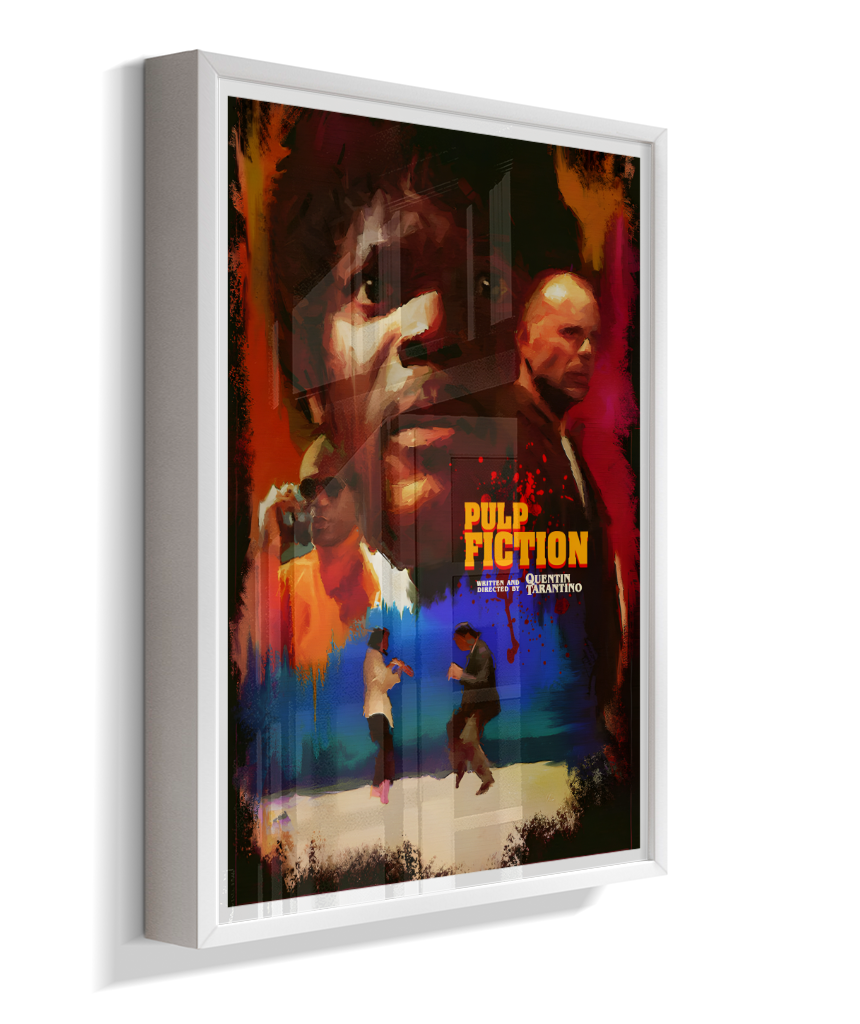 Quadro Decorativo Pulp Fiction Colagem Neón