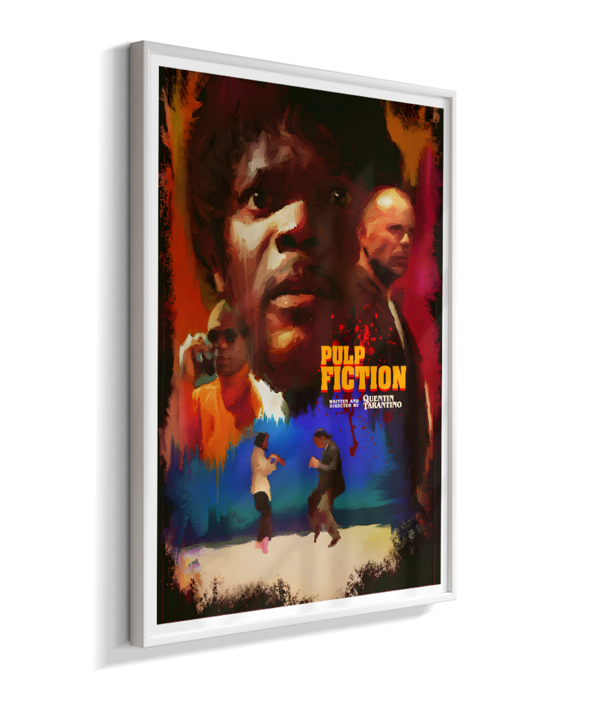 Quadro Decorativo Pulp Fiction Colagem Neón
