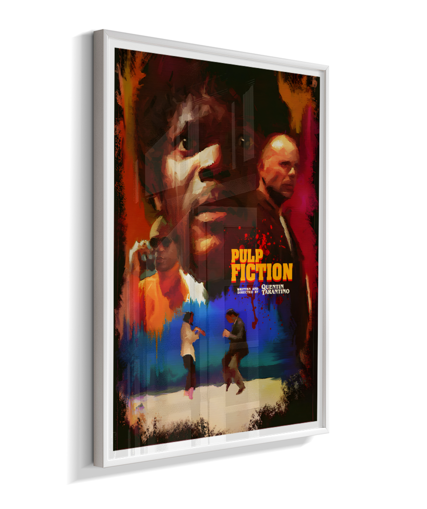 Quadro Decorativo Pulp Fiction Colagem Neón