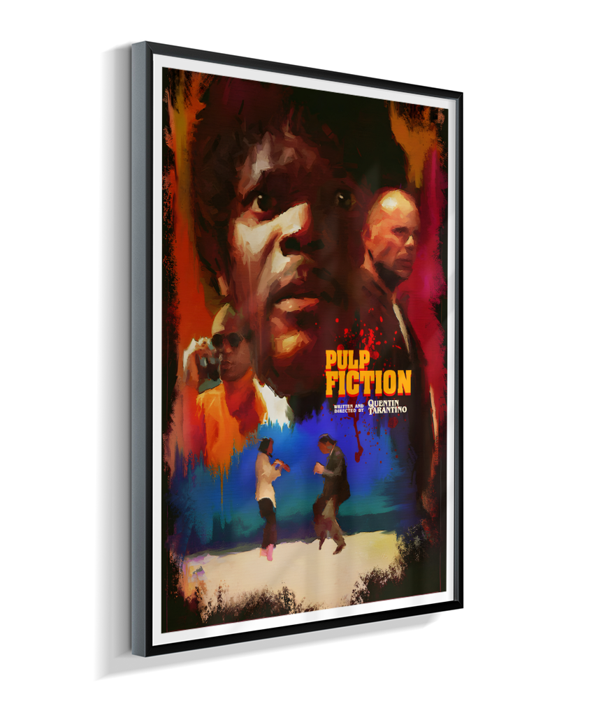 Quadro Decorativo Pulp Fiction Colagem Neón