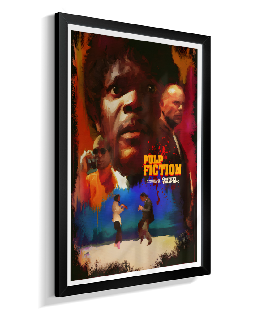 Quadro Decorativo Pulp Fiction Colagem Neón