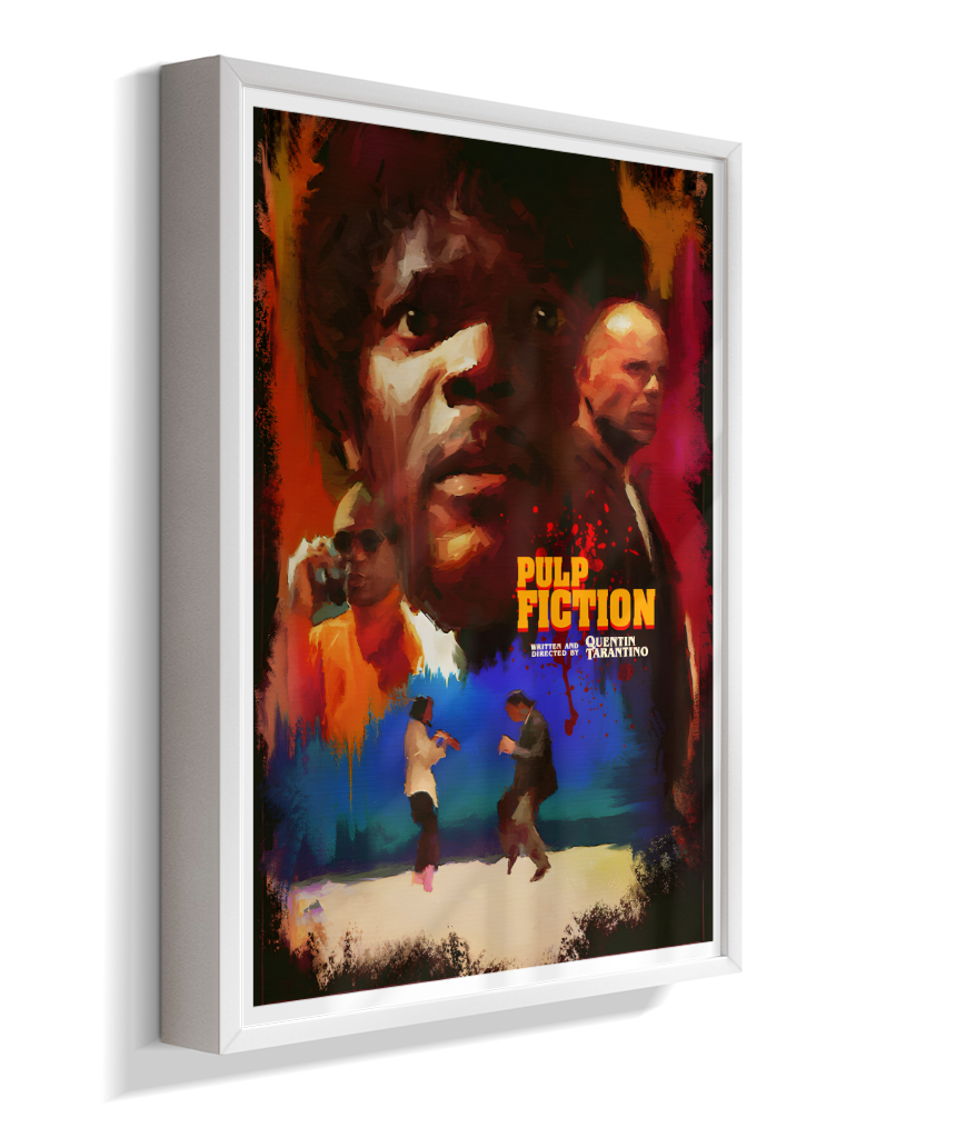 Quadro Decorativo Pulp Fiction Colagem Neón