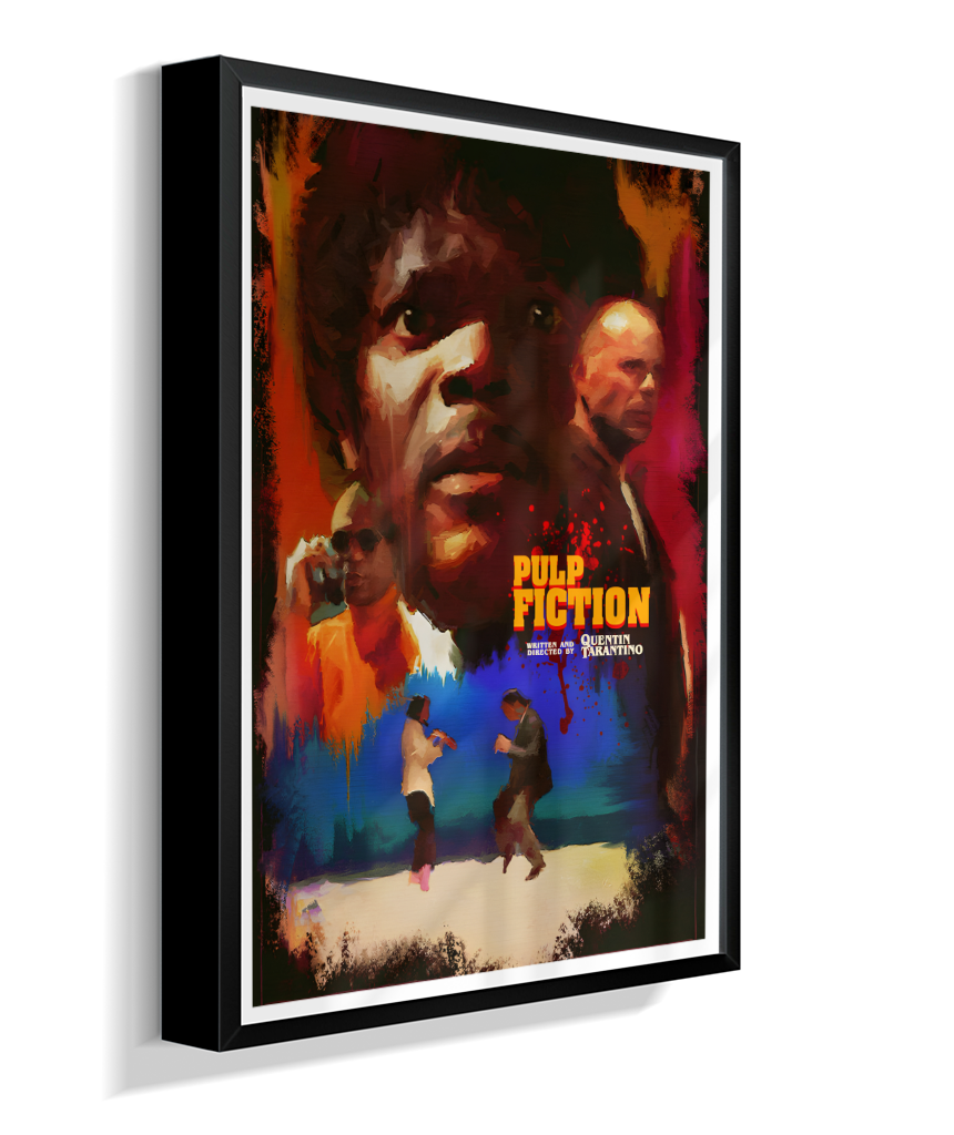 Quadro Decorativo Pulp Fiction Colagem Neón