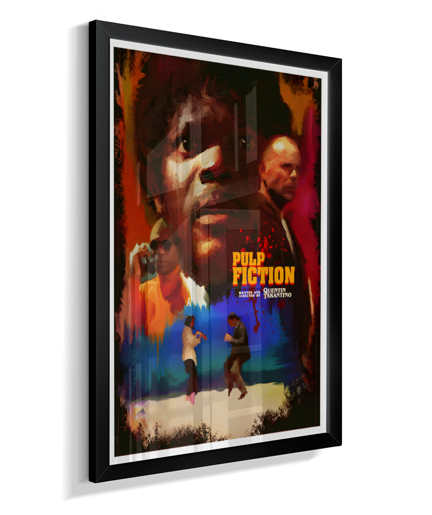 Quadro Decorativo Pulp Fiction Colagem Neón
