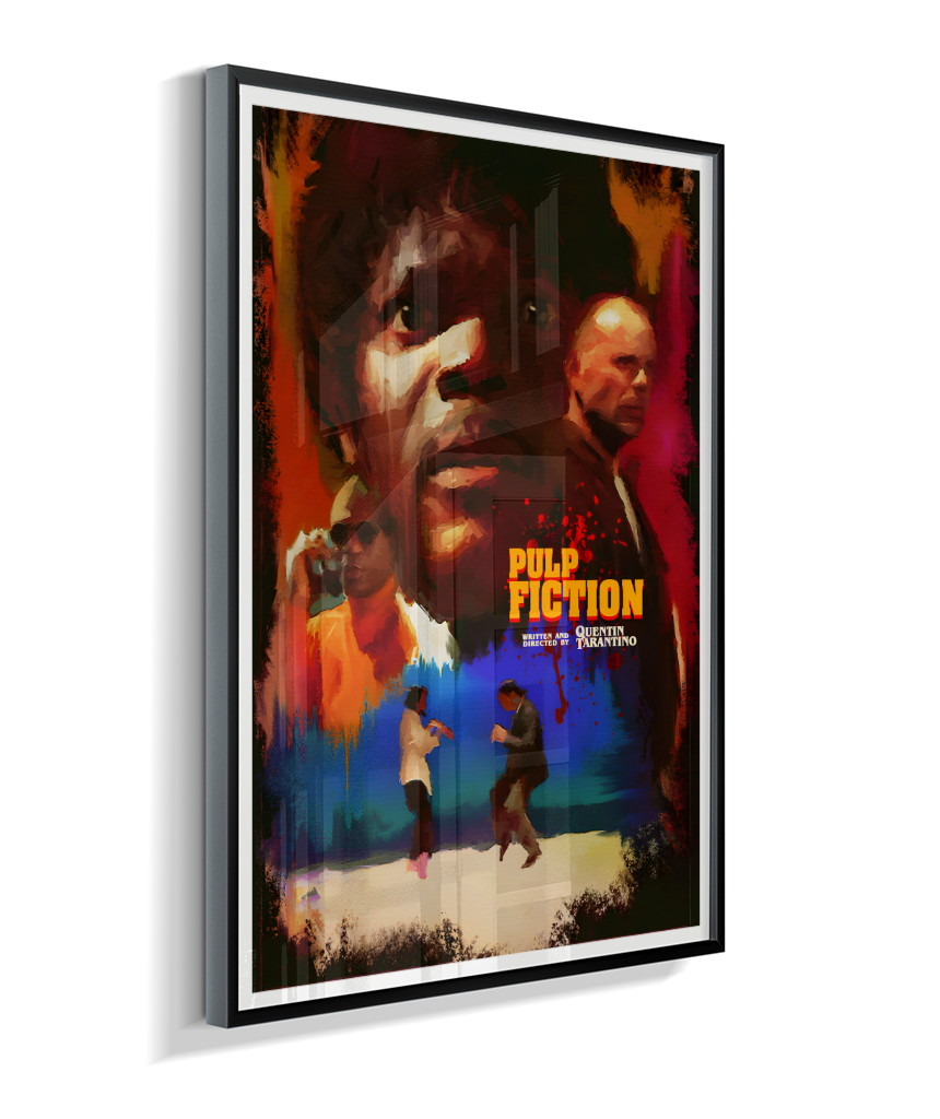 Quadro Decorativo Pulp Fiction Colagem Neón