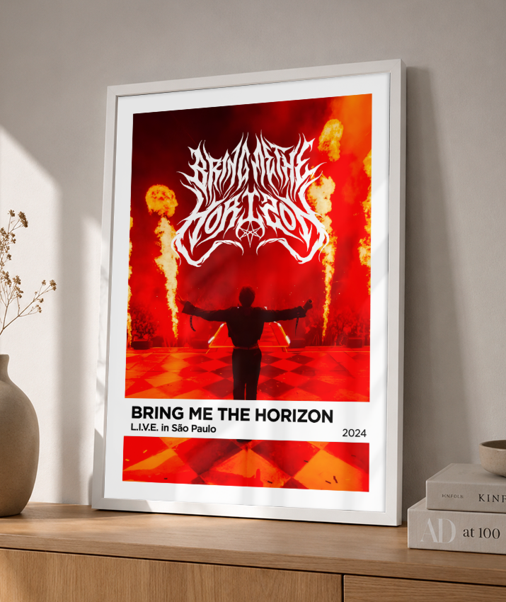 Quadro Decorativo Bring Me The Horizon Live São Paulo - Poster Banda Rock