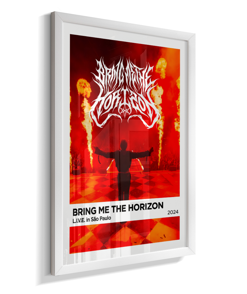 Quadro Decorativo Bring Me The Horizon Live São Paulo - Poster Banda Rock