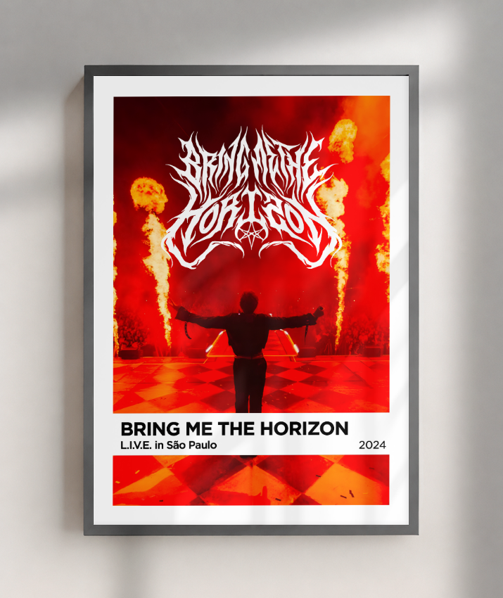 Quadro Decorativo Bring Me The Horizon Live São Paulo - Poster Banda Rock