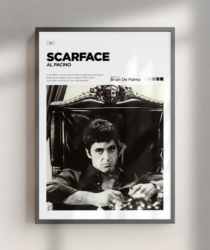 Quadro decorativo Scarface Minimalist Editorial Art