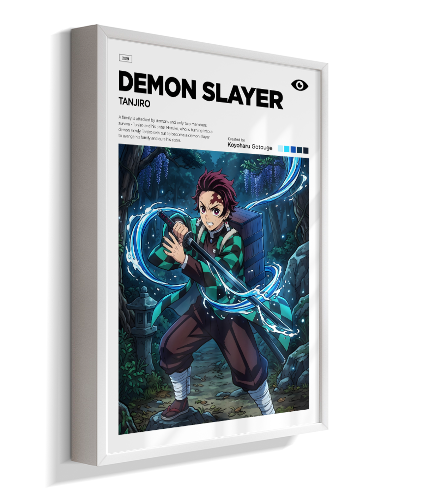 Quadro Decorativo Demon Slayer Tanjiro - Poster Minimalista Anime