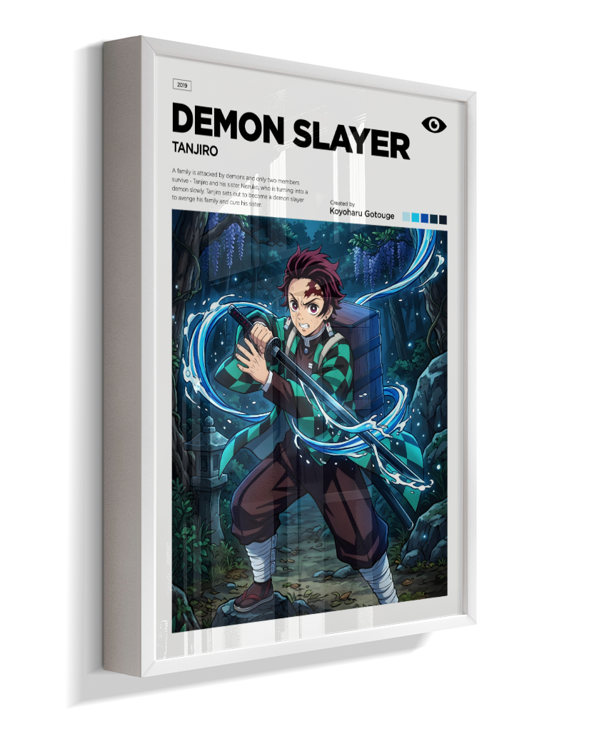 Quadro Decorativo Demon Slayer Tanjiro - Poster Minimalista Anime