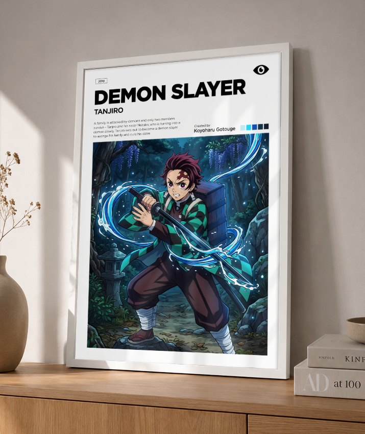 Quadro Decorativo Demon Slayer Tanjiro - Poster Minimalista Anime