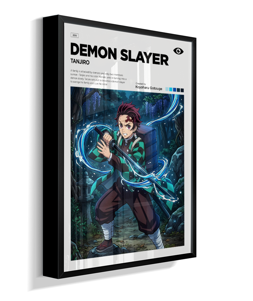 Quadro Decorativo Demon Slayer Tanjiro - Poster Minimalista Anime