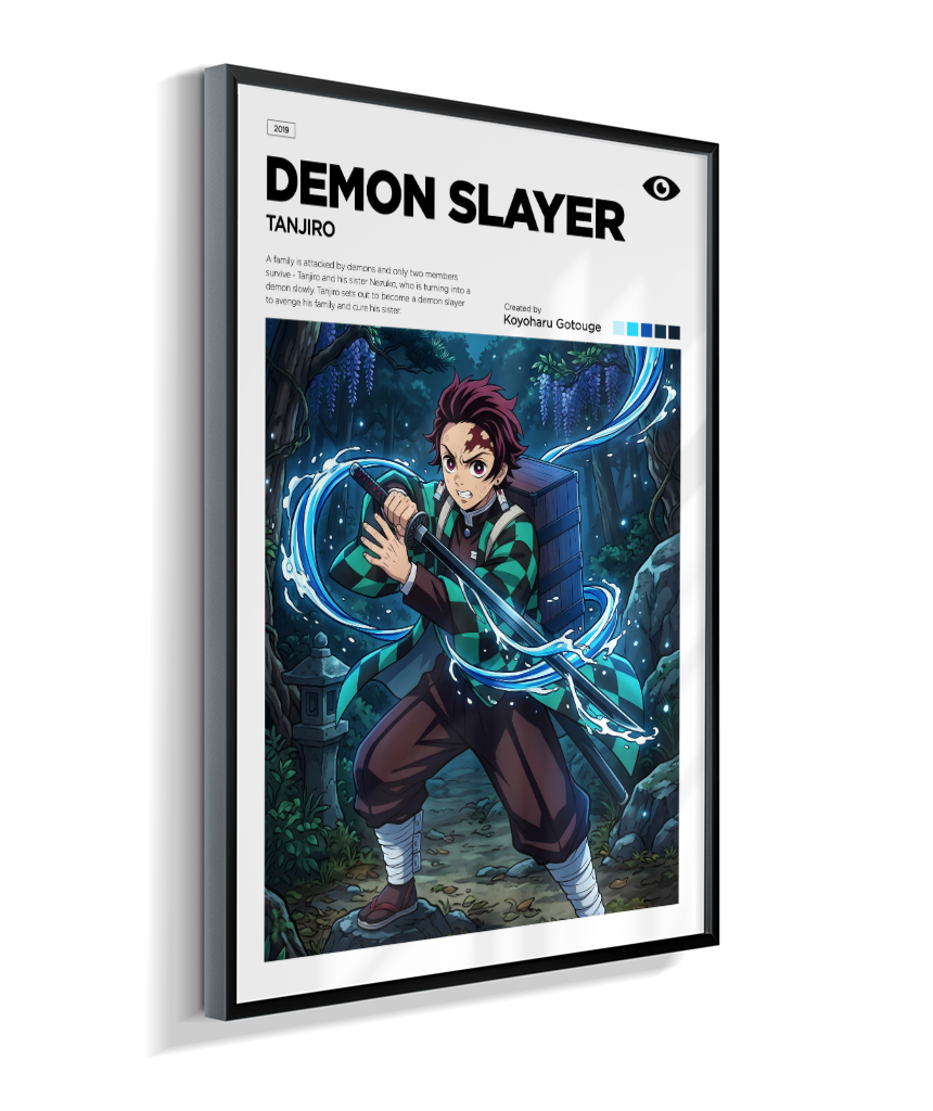 Quadro Decorativo Demon Slayer Tanjiro - Poster Minimalista Anime