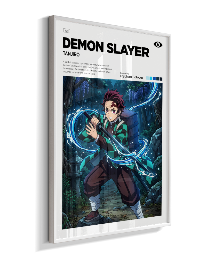 Quadro Decorativo Demon Slayer Tanjiro - Poster Minimalista Anime