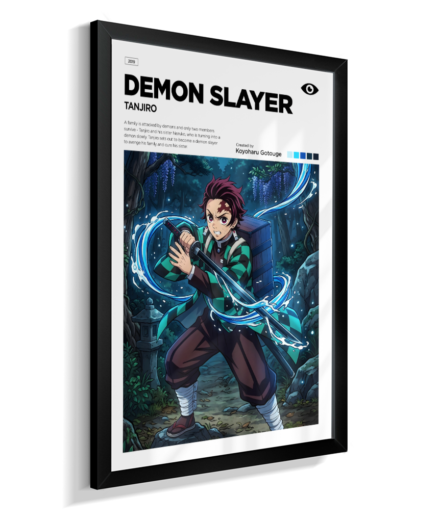 Quadro Decorativo Demon Slayer Tanjiro - Poster Minimalista Anime