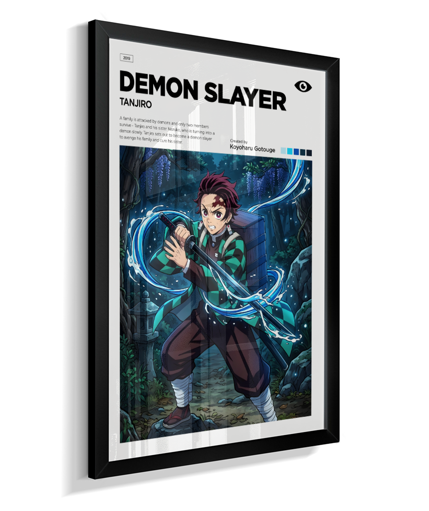 Quadro Decorativo Demon Slayer Tanjiro - Poster Minimalista Anime