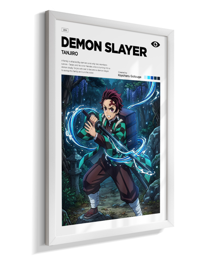 Quadro Decorativo Demon Slayer Tanjiro - Poster Minimalista Anime