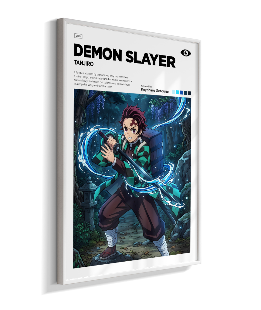 Quadro Decorativo Demon Slayer Tanjiro - Poster Minimalista Anime