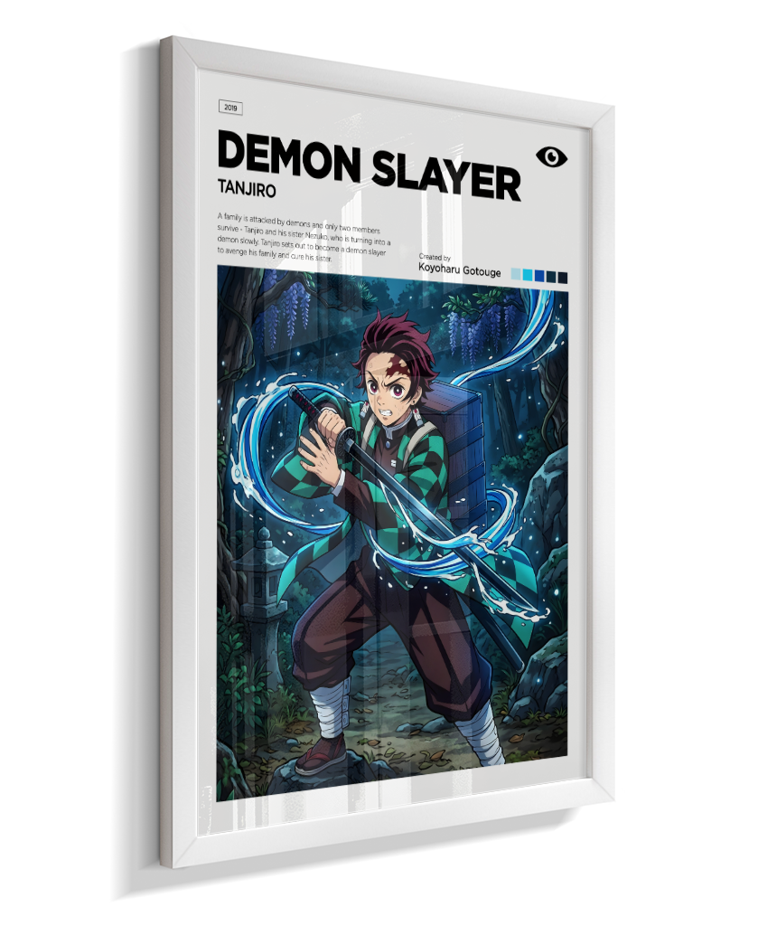 Quadro Decorativo Demon Slayer Tanjiro - Poster Minimalista Anime