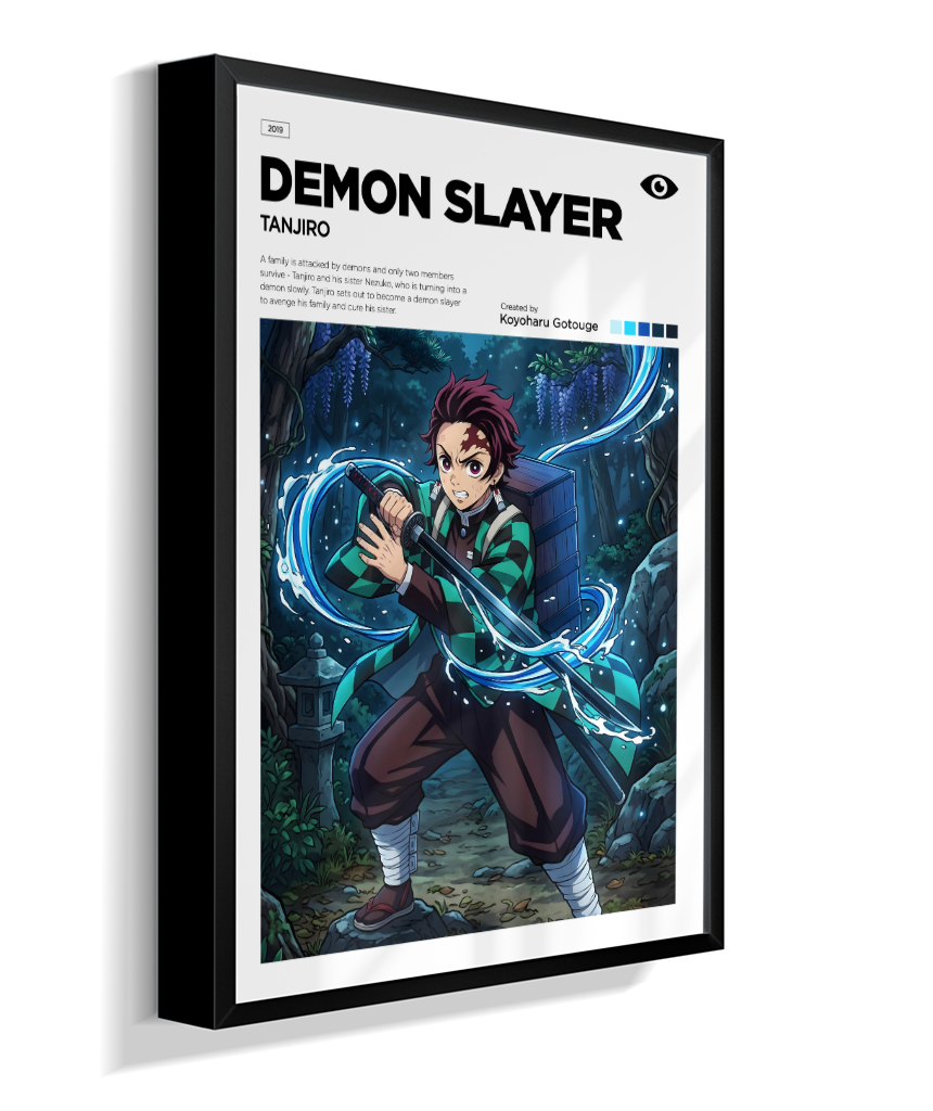 Quadro Decorativo Demon Slayer Tanjiro - Poster Minimalista Anime