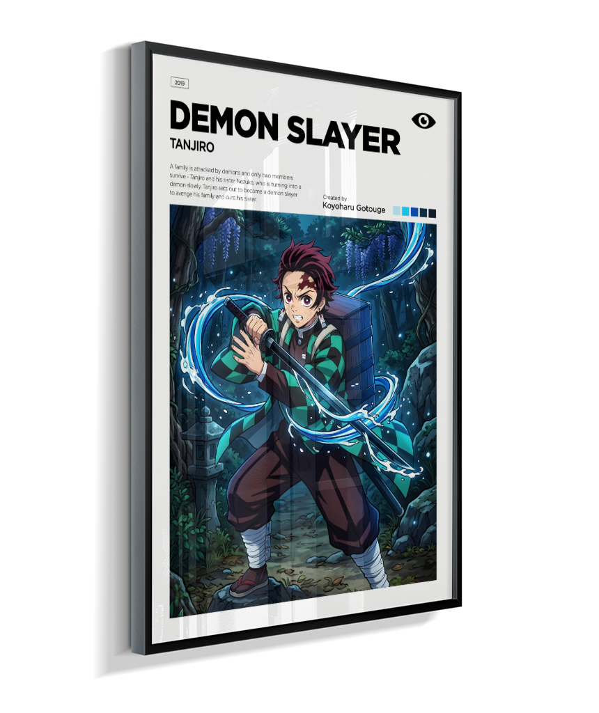 Quadro Decorativo Demon Slayer Tanjiro - Poster Minimalista Anime