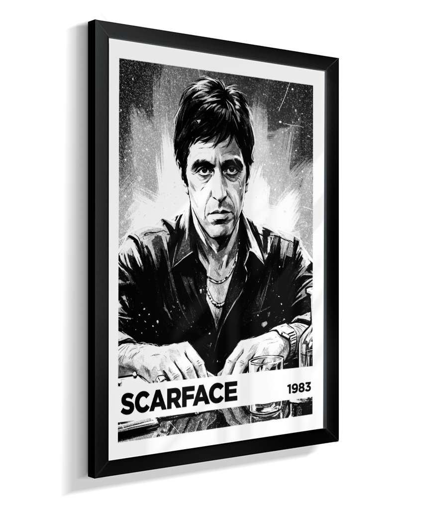 Quadro decorativo Scarface Monochromatic Power 1983